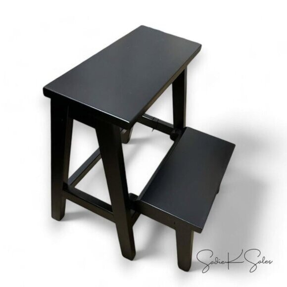 18" Wood Kitchen Step Stool Black - Hearth & Hand Magnolia, Target, New in Box - Picture 9 of 12